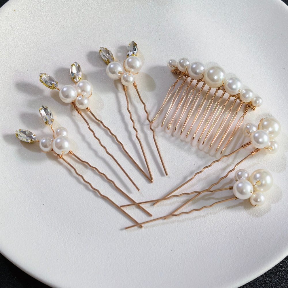 Women Accessories For Hand - Parelkristal haarspelden kamset bruids haaraccessoires handgemaakte