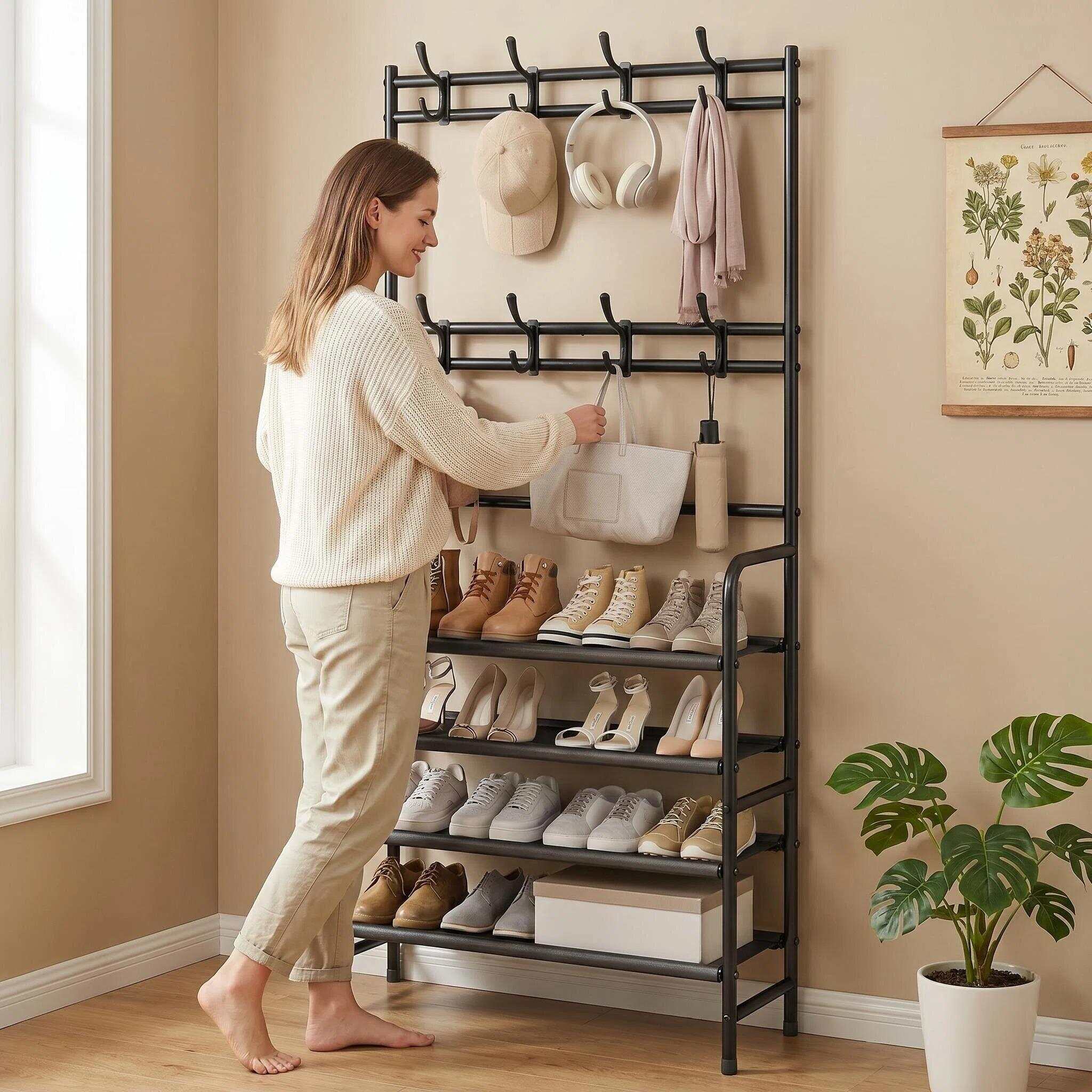 SUOERNUO Metalen 4-laags schoe - Women'S Accessories Rack Room Shoes recensie en prijs