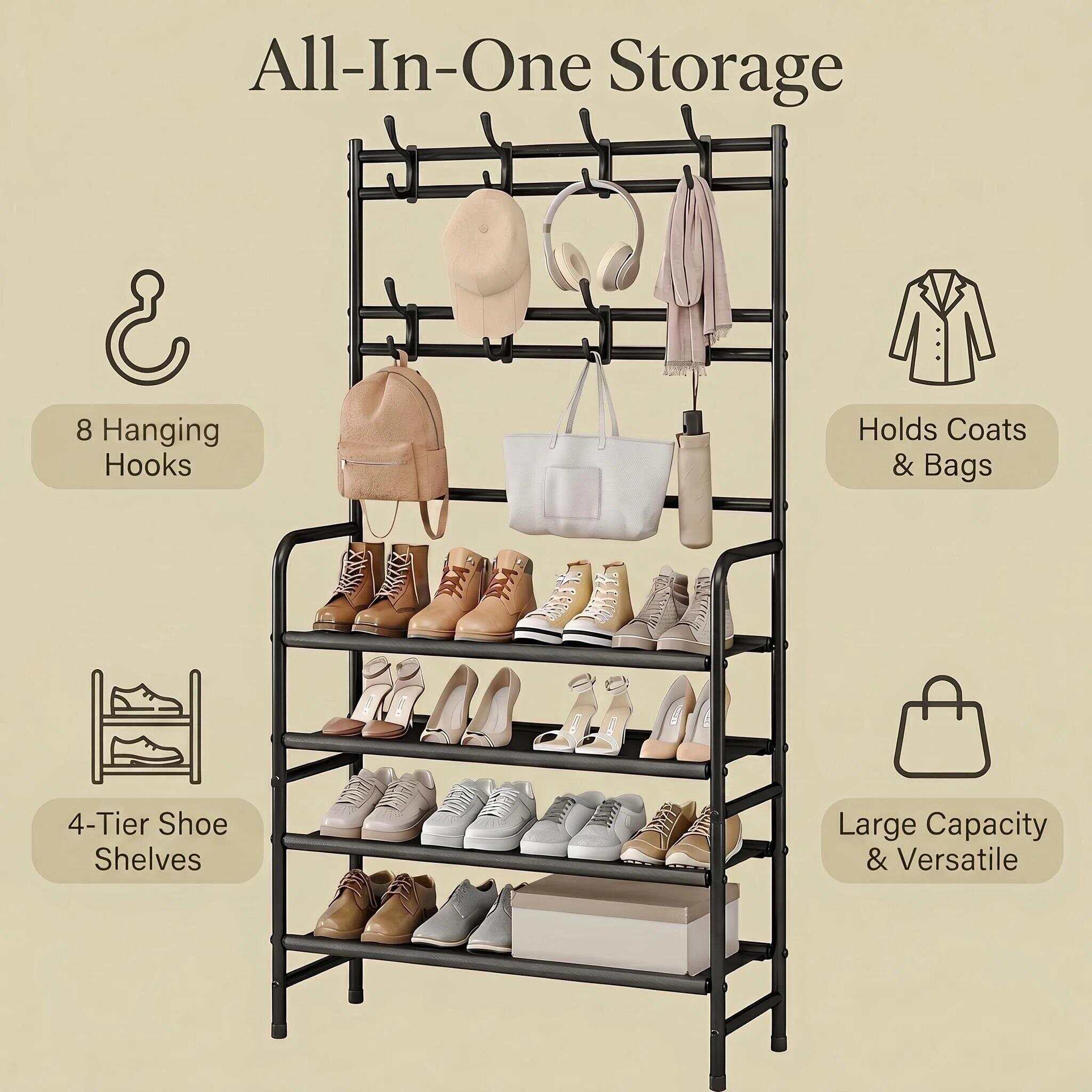 SUOERNUO Metalen 4-laags schoe - Women'S Accessories Rack Room Shoes recensie en prijs