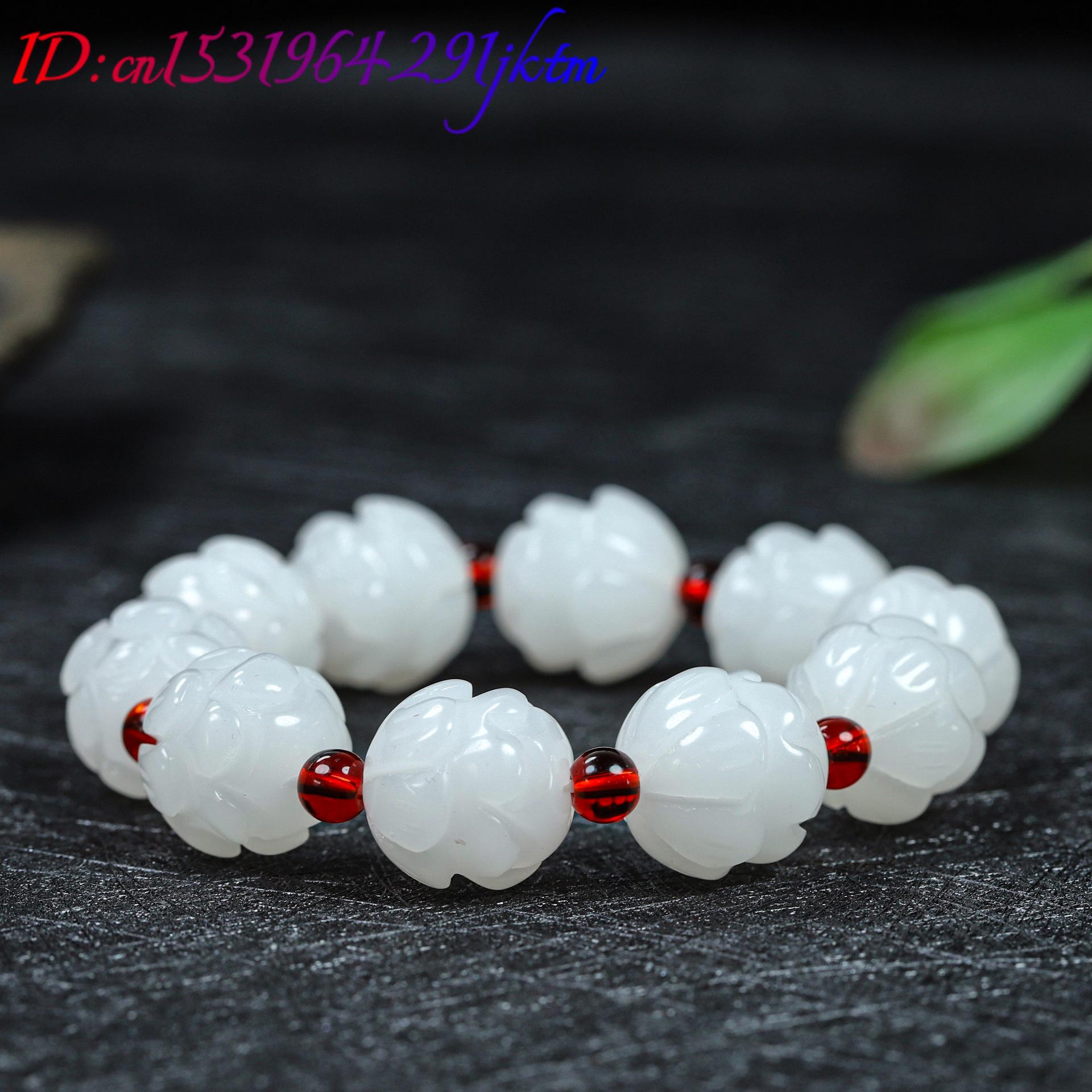 Witte echte jade lotus armband - Women Accessories Bracelet recensie en prijs