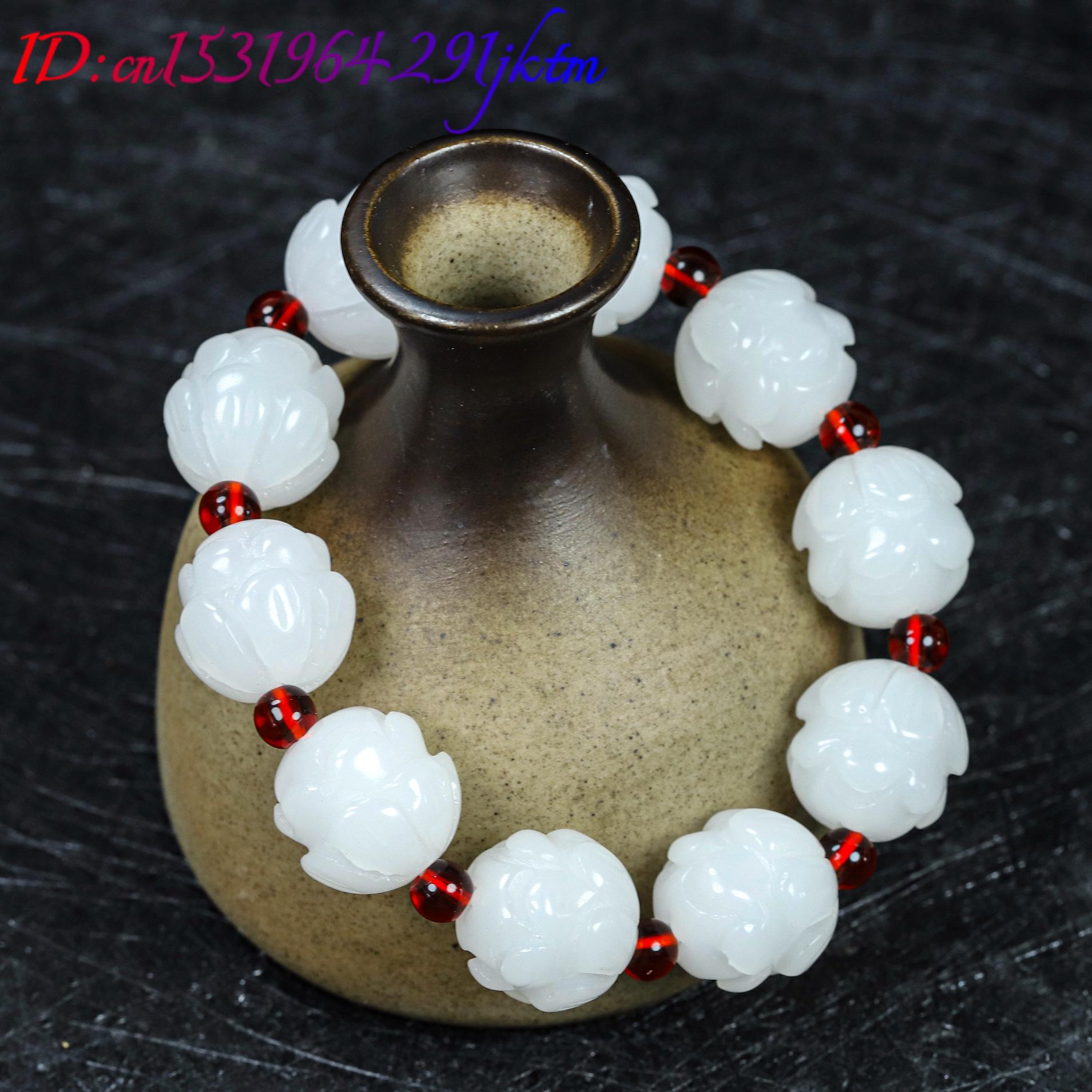 Witte echte jade lotus armband - Women Accessories Bracelet recensie en prijs