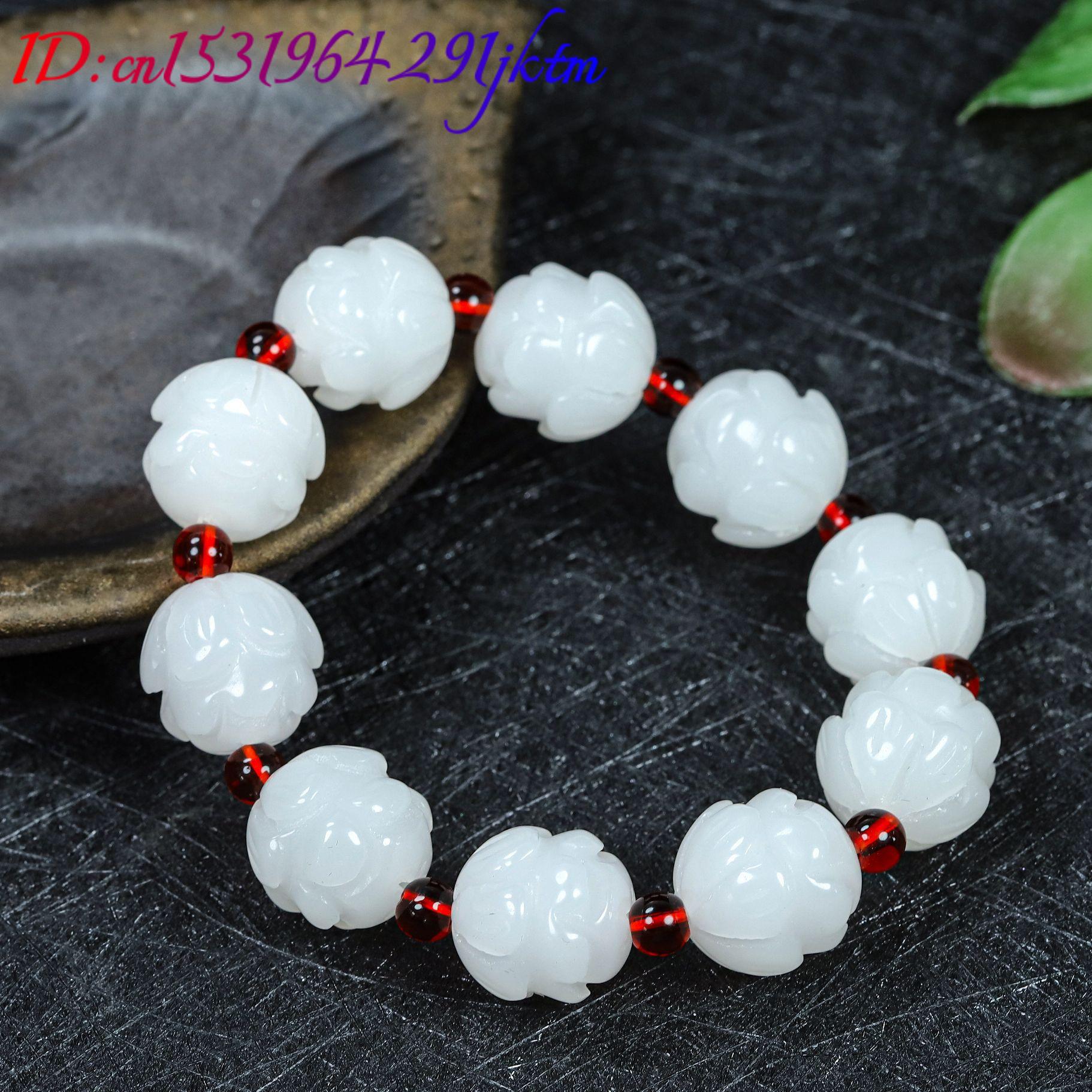 Witte echte jade lotus armband - Women Accessories Bracelet recensie en prijs